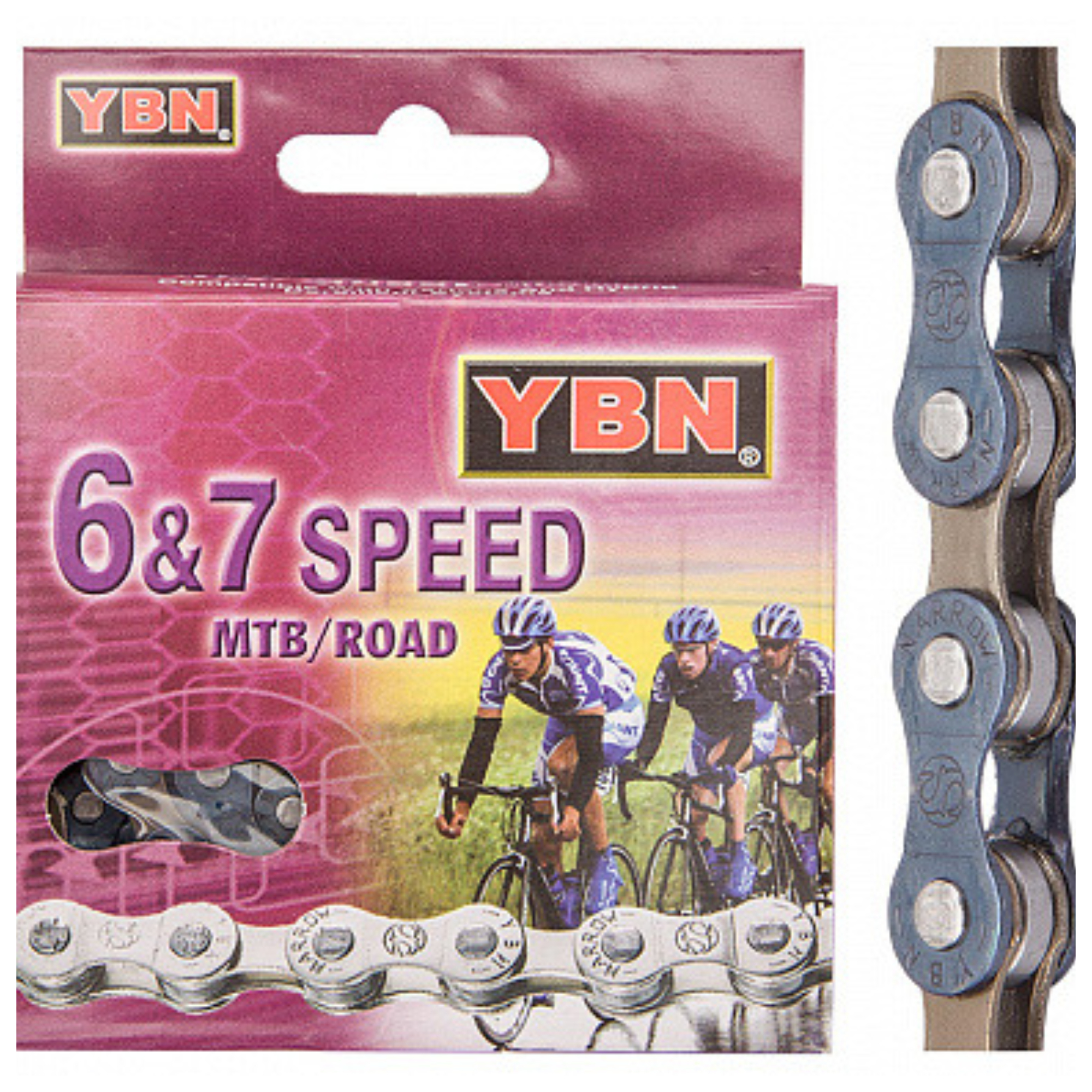 Запчасть YBN Цепь YBN S50 1/2x3/32 для 6-8 скор., 116 звеньев