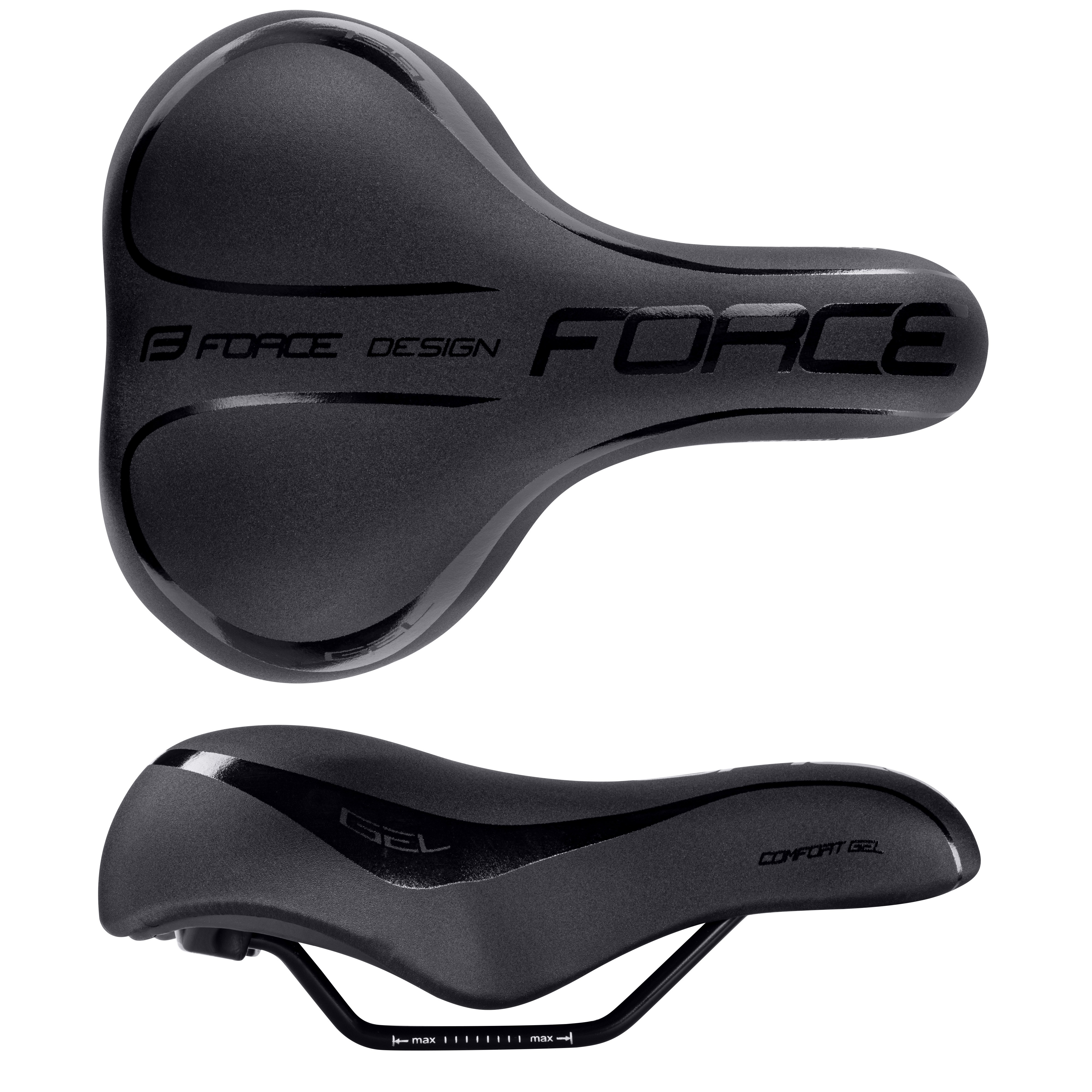Запчасть Force Седло ( гелиевое ) Force,250х180,серия ультра комфорт, черное