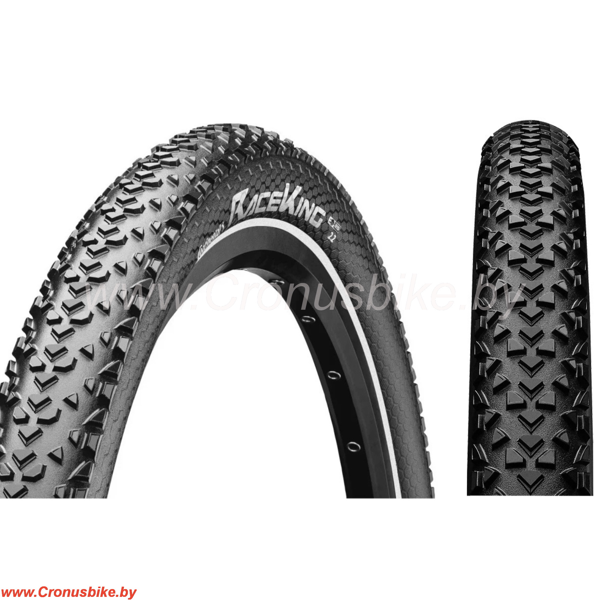 Запчасть Continental Велопокрышка 29x2.2 Continental 29x2.2 (55-622), Race King, 3/180TPI, 715гр, Black