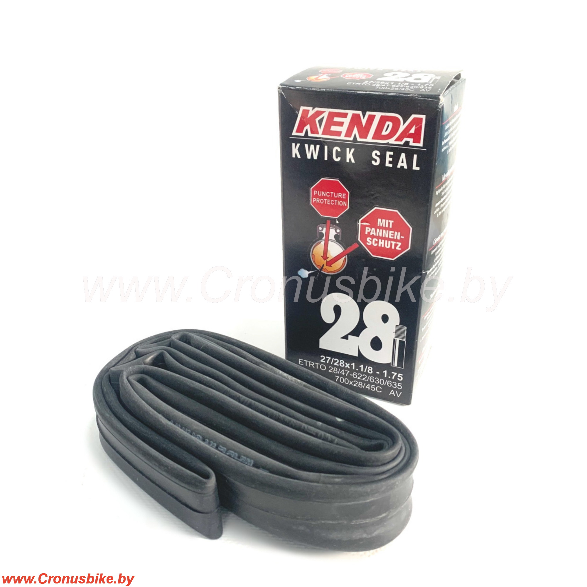 Запчасть Kenda Камера антипрокольная с герм. 28 (700х28/45С) KENDA, Чехия (автовентиль)