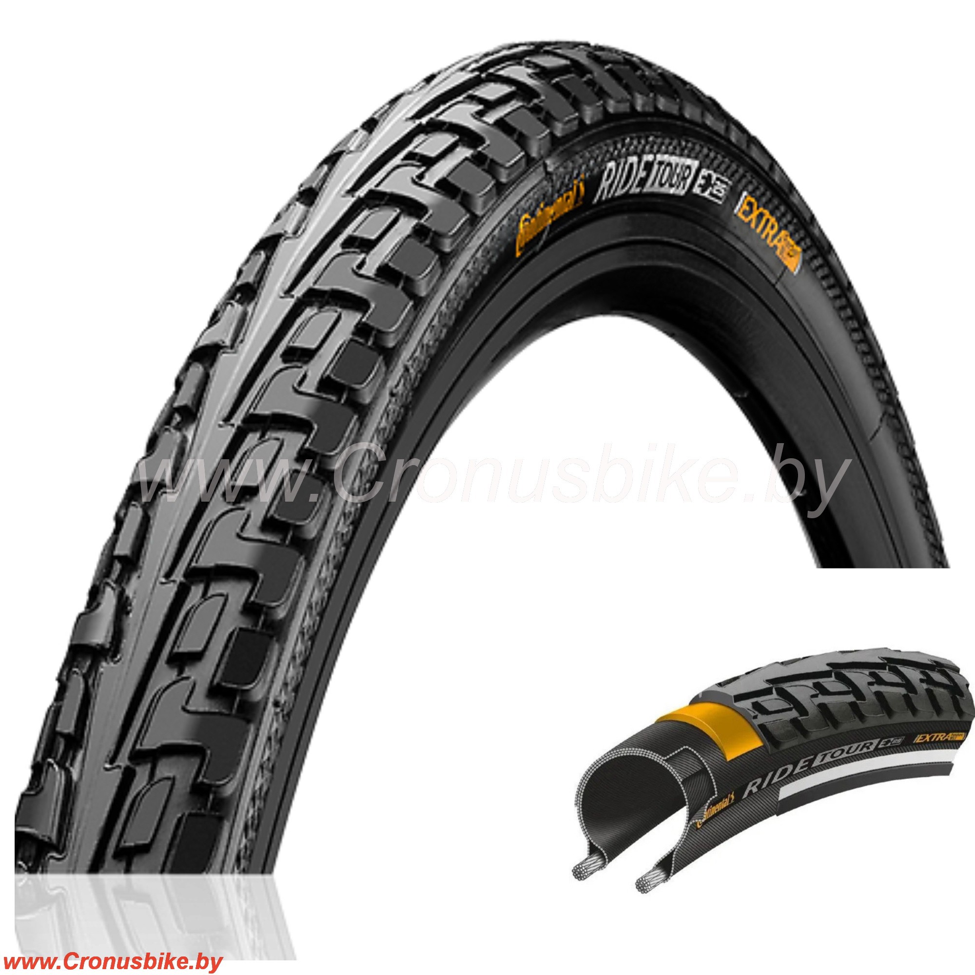 Запчасть Continental Велопокрышка 700x42C  28x1.6 (42-622), RIDE Tour, 3/180Tpi