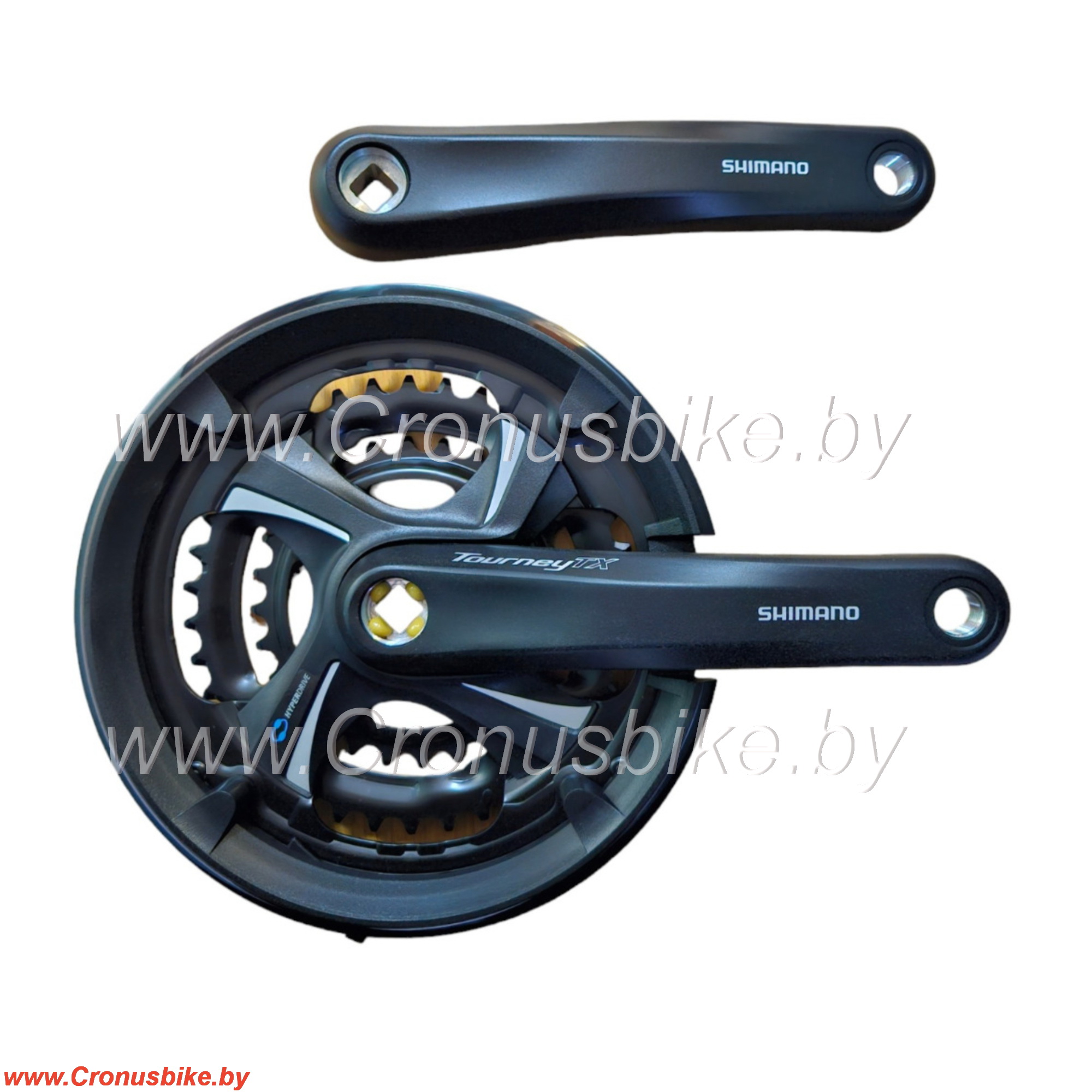 Запчасть Shimano Шатуны Shimano TourneyFC-TX801 170 мм кв. 48/38/28 с защитой, черные