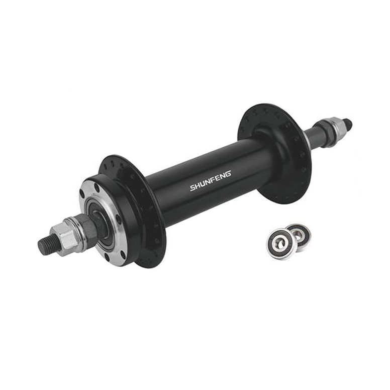 Запчасть * Втулка задняя SF-A214R FatBike (ФЭТбайк) ПРОМ подшипник 36Н диск., гайка, под трещотка 6-8 скор. алюм. чёрн.