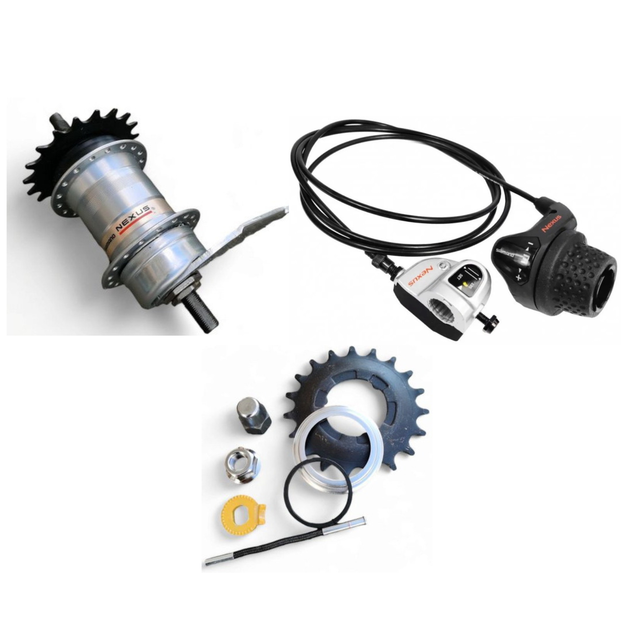 Запчасть Shimano Втулка планетарная (полный комплект) Shimano Nexus, SG-3C41, 36 отв,  3ск, ножн. тор., гайки, 120x168мм ASG3C41A2068